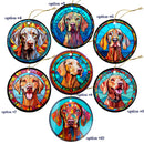 Dog Breed Christmas Ornament Stained Glass Style, "Weimaraner"