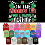 Christmas Dog Hoodie for Pets 20-115 Pounds, "On The Naughty List And I Regret Nothing"