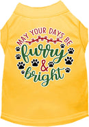 Christmas Dog Shirt for Pets 20-115 Pounds, "Furry & Bright"