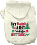 Christmas Pet, Dog and Cat Hoodie Screen Printed, "He's Making A List, I've Eaten It Twice"