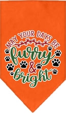 Christmas Pet and Dog Bandana Screen Printed, "Furry & Bright"