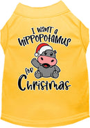 Christmas Pet Dog & Cat Shirt Screen Printed, "I Want A Hippopotamus For Christmas"