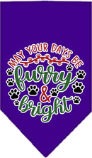 Christmas Pet and Dog Bandana Screen Printed, "Furry & Bright"