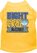 Hanukkah Pet Dog and Cat Shirt Screen Printed, "Eight Crazy Nights"