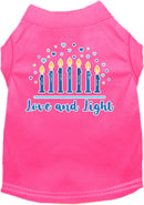 Hanukkah Pet Dog and Cat Shirt Screen Printed, "Love & Light"