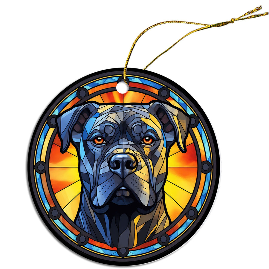 Dog Breed Christmas Ornament Stained Glass Style, 