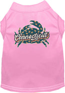 Pet Dog & Cat Screen Printed Shirt for Medium to Large Pets (Sizes 2XL-6XL), "Connecticut Retro Crabs"