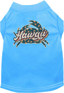 Pet Dog & Cat Screen Printed Shirt for Small to Medium Pets (Sizes XS-XL), "Hawaii Retro Crabs"