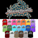 Pet Dog & Cat Screen Printed Shirt for Medium to Large Pets (Sizes 2XL-6XL), "Massachusetts Retro Crabs"