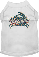 Pet Dog & Cat Screen Printed Shirt for Small to Medium Pets (Sizes XS-XL), "Virginia Retro Crabs"