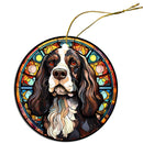 Dog Breed Christmas Ornament Stained Glass Style, "English Springer Spaniel"