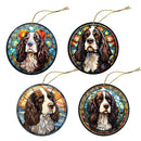 Dog Breed Christmas Ornament Stained Glass Style, "English Springer Spaniel"