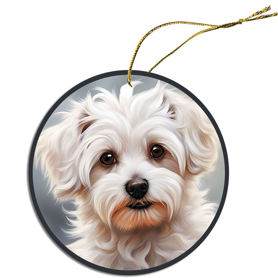 Dog Breed Specific Round Christmas Ornament, 