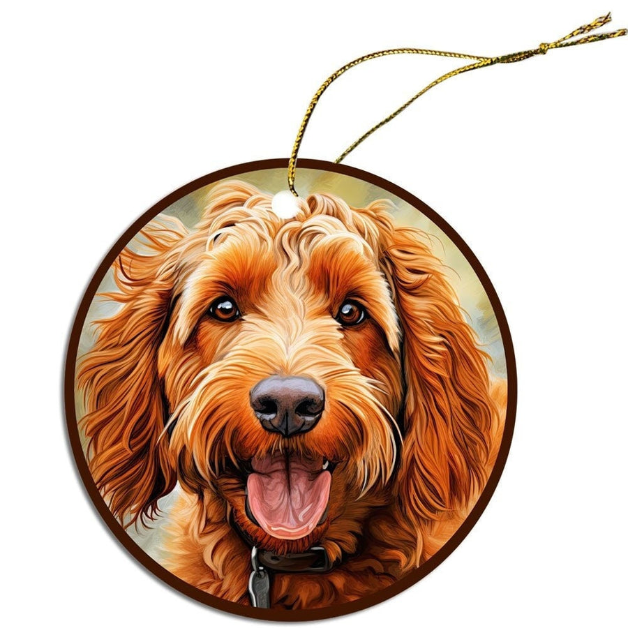 Dog Breed Specific Round Christmas Ornament, 