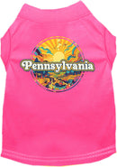 Pet Dog & Cat Screen Printed Shirt, "Pennsylvania Trippy Peaks"