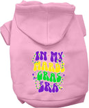 Pet Dog & Cat Screen Printed Hoodie for Medium to Large Pets (Sizes 2XL-6XL), "In My Mardi Gras Era"