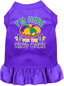 Pet Dog & Cat Screen Printed Dress "I'm Here For The King Cake"