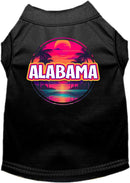 Pet Dog & Cat Screen Printed Shirt for Small to Medium Pets (Sizes XS-XL), "Alabama Neon Beach Sunset"