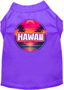 Pet Dog & Cat Screen Printed Shirt for Small to Medium Pets (Sizes XS-XL), "Hawaii Neon Beach Sunset"