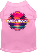 Pet Dog & Cat Screen Printed Shirt for Medium to Large Pets (Sizes 2XL-6XL), "South Carolina Neon Beach Sunset"