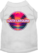 Pet Dog & Cat Screen Printed Shirt for Medium to Large Pets (Sizes 2XL-6XL), "South Carolina Neon Beach Sunset"