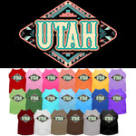 Pet Dog & Cat Screen Printed Shirt for Small to Medium Pets (Sizes XS-XL), "Utah Peach Aztec"