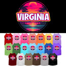 Pet Dog & Cat Screen Printed Shirt for Medium to Large Pets (Sizes 2XL-6XL), "Virginia Neon Beach Sunset"