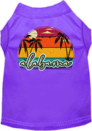 Pet Dog & Cat Screen Printed Shirt for Medium to Large Pets (Sizes 2XL-6XL), "Alabama Retro Beach Sunset"