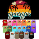 Pet Dog & Cat Screen Printed Shirt for Medium to Large Pets (Sizes 2XL-6XL), "Georgia Retro Beach Sunset"