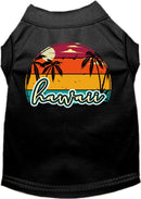 Pet Dog & Cat Screen Printed Shirt for Medium to Large Pets (Sizes 2XL-6XL), "Hawaii Retro Beach Sunset"