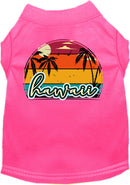 Pet Dog & Cat Screen Printed Shirt for Small to Medium Pets (Sizes XS-XL), "Hawaii Retro Beach Sunset"