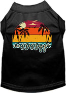 Pet Dog & Cat Screen Printed Shirt for Medium to Large Pets (Sizes 2XL-6XL), "Mississippi Retro Beach Sunset"