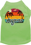 Pet Dog & Cat Screen Printed Shirt for Medium to Large Pets (Sizes 2XL-6XL), "Virginia Retro Beach Sunset"