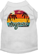 Pet Dog & Cat Screen Printed Shirt for Small to Medium Pets (Sizes XS-XL), "Virginia Retro Beach Sunset"