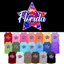 Pet Dog & Cat Screen Printed Shirt for Small to Medium Pets (Sizes XS-XL), "Florida Patriotic Tie Dye"