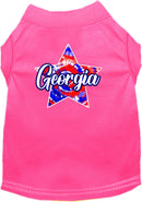 Pet Dog & Cat Screen Printed Shirt for Medium to Large Pets (Sizes 2XL-6XL), "Georgia Patriotic Tie Dye"