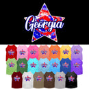 Pet Dog & Cat Screen Printed Shirt for Medium to Large Pets (Sizes 2XL-6XL), "Georgia Patriotic Tie Dye"
