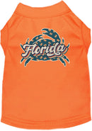 Pet Dog & Cat Screen Printed Shirt for Small to Medium Pets (Sizes XS-XL), "Florida Retro Crabs"