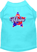 Pet Dog & Cat Screen Printed Shirt for Small to Medium Pets (Sizes XS-XL), "Maine Patriotic Tie Dye"