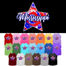 Pet Dog & Cat Screen Printed Shirt for Medium to Large Pets (Sizes 2XL-6XL), "Mississippi Patriotic Tie Dye"