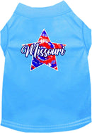 Pet Dog & Cat Screen Printed Shirt for Medium to Large Pets (Sizes 2XL-6XL), "Missouri Patriotic Tie Dye"