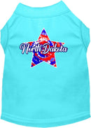 Pet Dog & Cat Screen Printed Shirt for Medium to Large Pets (Sizes 2XL-6XL), "North Dakota Patriotic Tie Dye"