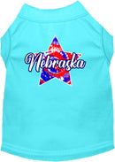 Pet Dog & Cat Screen Printed Shirt for Medium to Large Pets (Sizes 2XL-6XL), "Nebraska Patriotic Tie Dye"