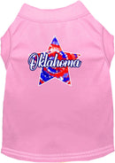 Pet Dog & Cat Screen Printed Shirt for Medium to Large Pets (Sizes 2XL-6XL), "Oklahoma Patriotic Tie Dye"