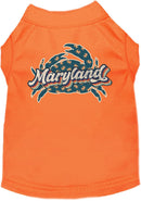 Pet Dog & Cat Screen Printed Shirt for Medium to Large Pets (Sizes 2XL-6XL), "Maryland Retro Crabs"