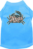 Pet Dog & Cat Screen Printed Shirt for Small to Medium Pets (Sizes XS-XL), "Texas Retro Crabs"