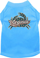 Pet Dog & Cat Screen Printed Shirt for Small to Medium Pets (Sizes XS-XL), "Virginia Retro Crabs"