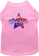 Pet Dog & Cat Screen Printed Shirt for Medium to Large Pets (Sizes 2XL-6XL), "Rhode Island Patriotic Tie Dye"