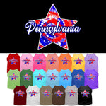 Pet Dog & Cat Screen Printed Shirt for Medium to Large Pets (Sizes 2XL-6XL), "Pennsylvania Patriotic Tie Dye"