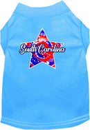 Pet Dog & Cat Screen Printed Shirt for Medium to Large Pets (Sizes 2XL-6XL), "South Carolina Patriotic Tie Dye"